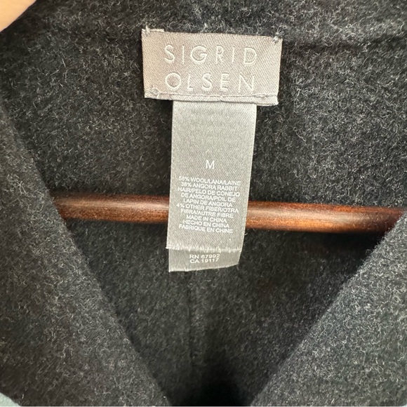 Sigrid Olsen reversible gray blue wool angora jacket coat - Picture 7 of 10